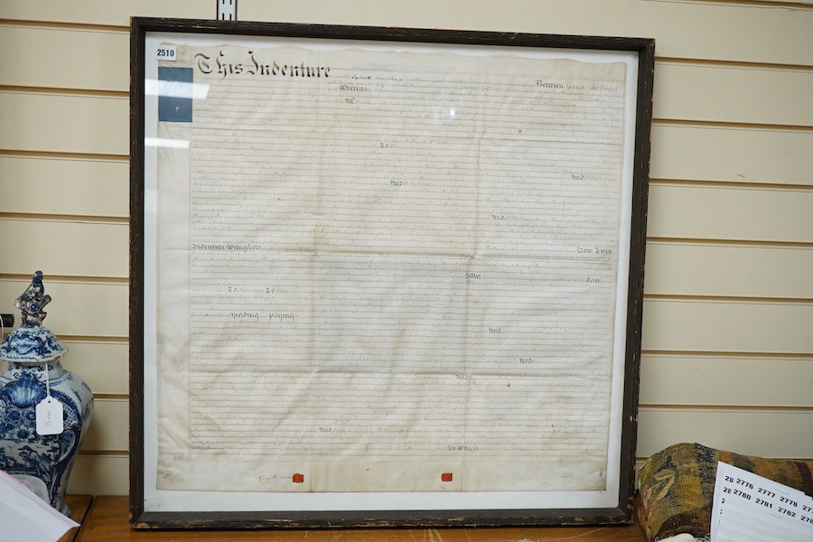 A framed Indenture, dated 1831